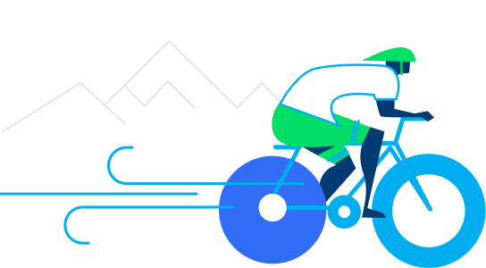 illustration of a person on a bicycle